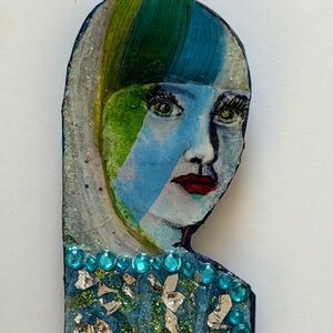 Artist created Portrait  Brooch